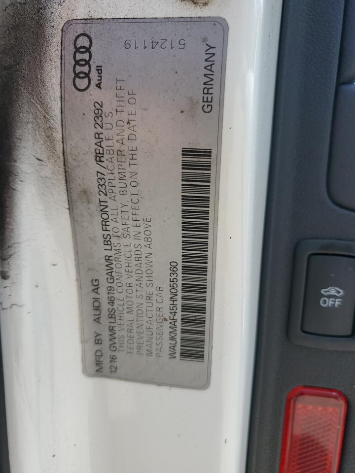 WAUKMAF45HN055360 2017 Audi A4 Ultra Premium