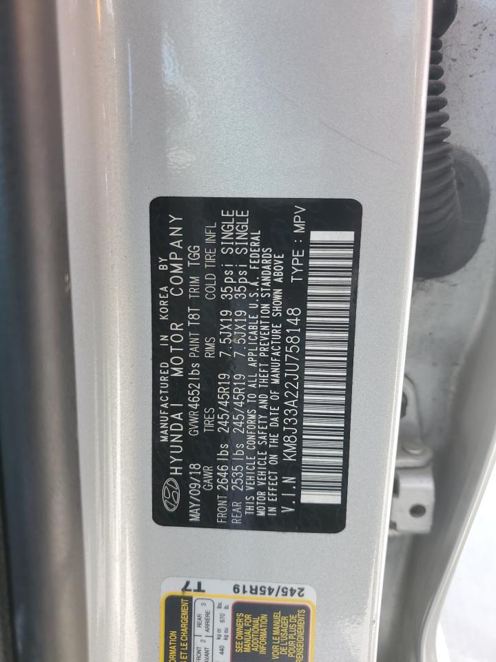 KM8J33A22JU758148 2018 Hyundai Tucson Value