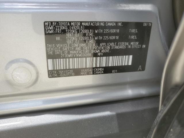 2T3EWRFV1KW036998 2019 TOYOTA RAV 4 - Image 12