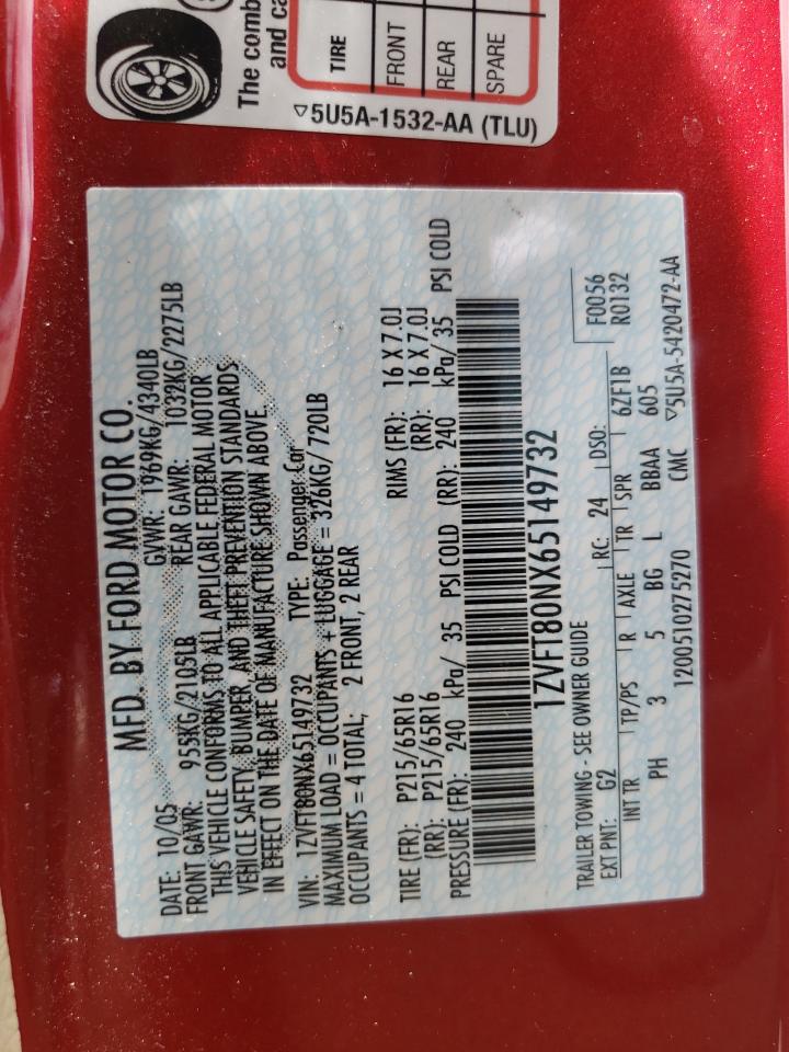 1ZVFT80NX65149732 2006 Ford Mustang