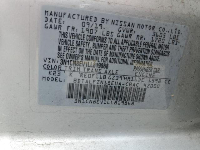 2020 NISSAN VERSA SV - 3N1CN8EV1LL819868