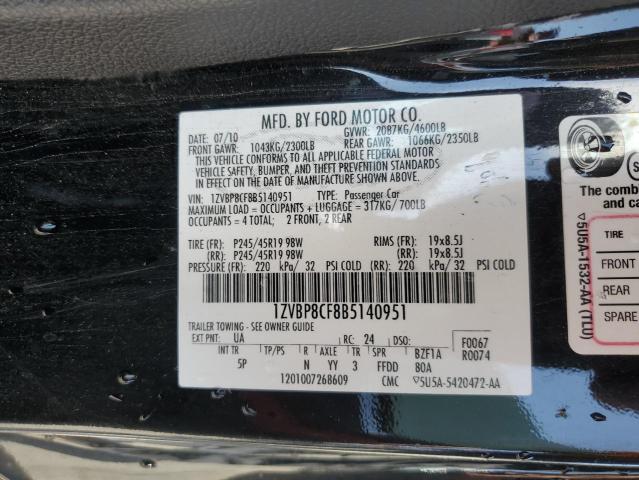 2011 Ford Mustang Gt VIN: 1ZVBP8CF8B5140951 Lot: 59552964