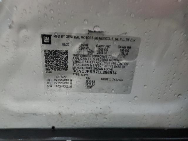 2020 Chevrolet Trax 1Lt VIN: 3GNCJPSB7LL296814 Lot: 58223894