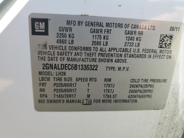 2GNALDEC6B1336322 2011 Chevrolet Equinox Lt