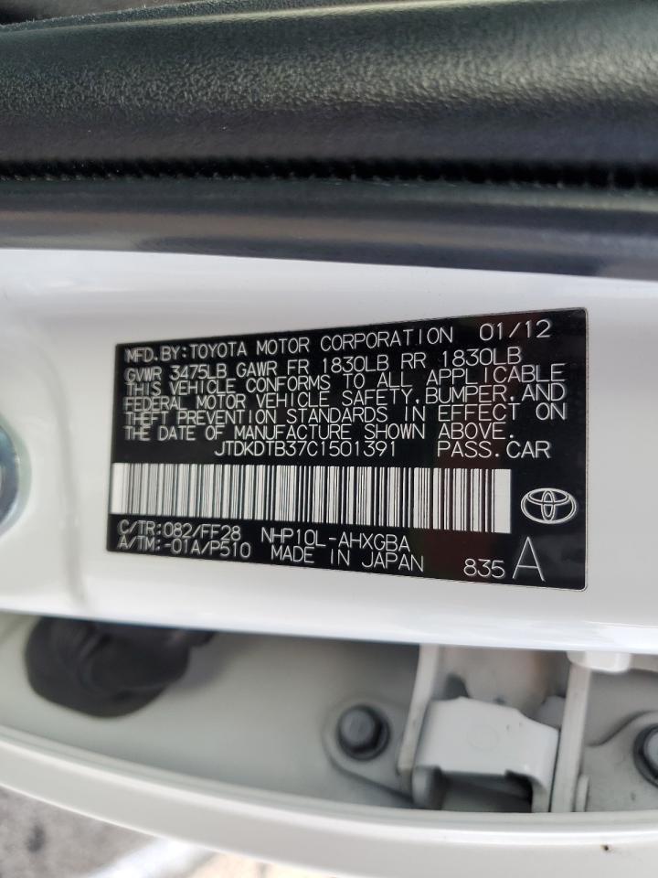 JTDKDTB37C1501391 2012 Toyota Prius C