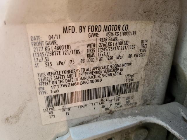 2011 Ford F250 Super Duty VIN: 1FT7W2B66BEC38998 Lot: 59615304