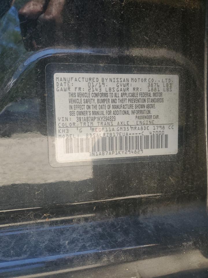 3N1AB7AP1KY294829 2019 Nissan Sentra S