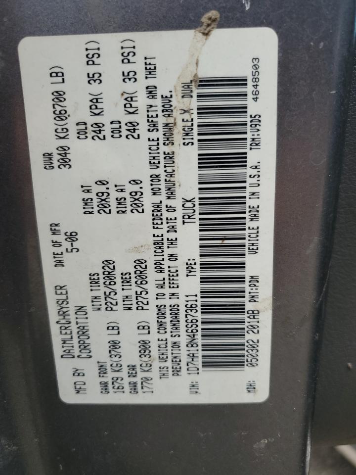 1D7HA18N46S673611 2006 Dodge Ram 1500 St