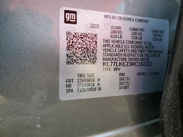 2024 Chevrolet Trax Activ VIN: KL77LKE23RC182331 Lot: 58891564