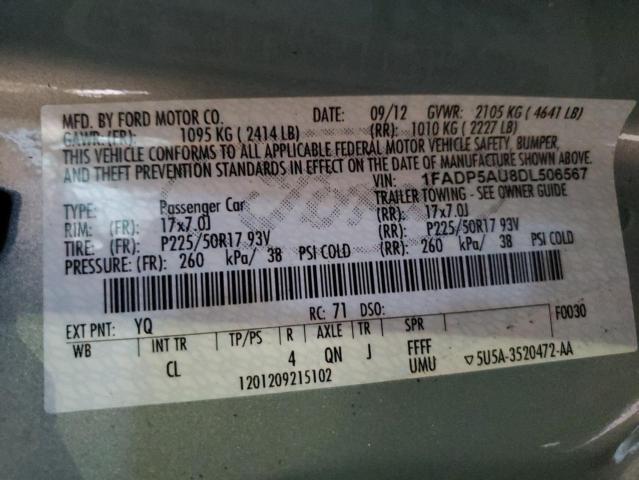 2013 Ford C-Max Se VIN: 1FADP5AU8DL506567 Lot: 59101204