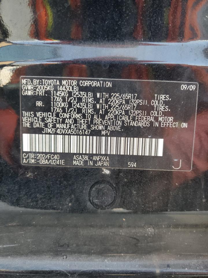 JTMZF4DVXA5016147 2010 Toyota Rav4