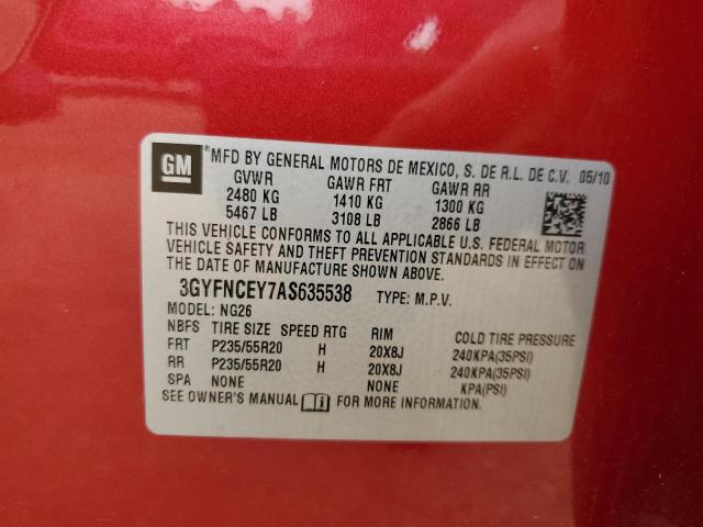 2010 Cadillac Srx Premium Collection VIN: 3GYFNCEY7AS635538 Lot: 57249864