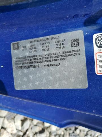 2017 Chevrolet Camaro Lt VIN: 1G1FB1RS5H0138779 Lot: 59468194