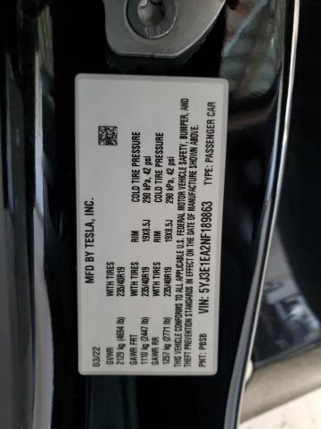 5YJ3E1EA2NF189863 2022 TESLA MODEL 3 - Image 12