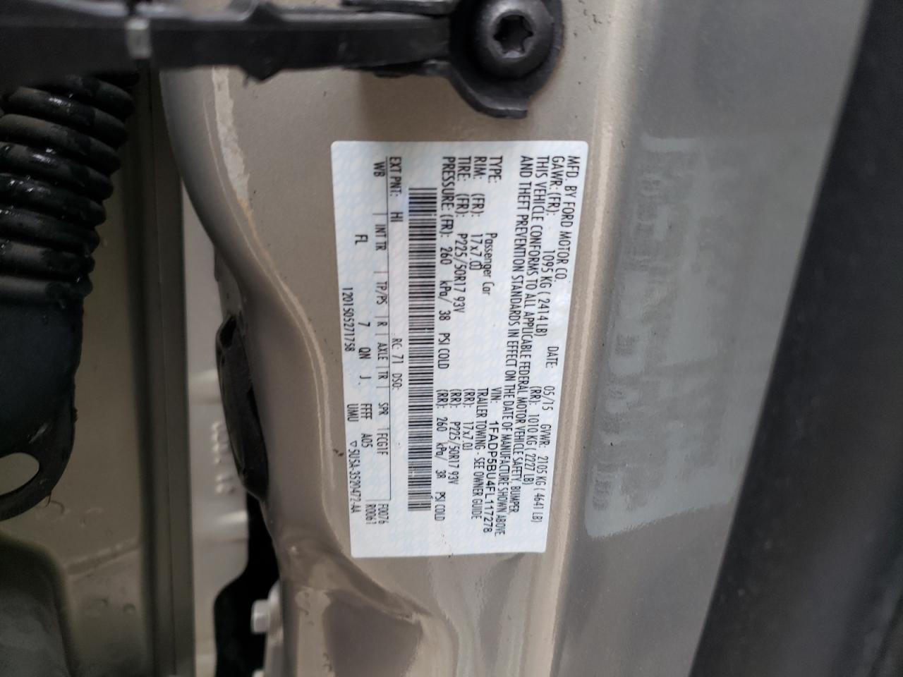 1FADP5BU4FL117278 2015 Ford C-Max Sel