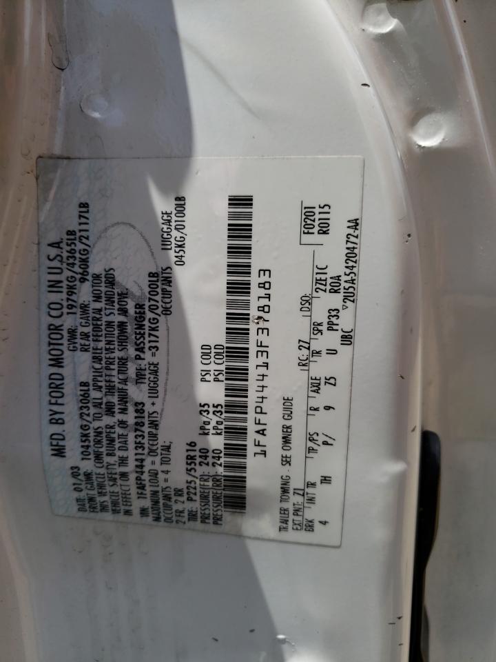 1FAFP44413F378183 2003 Ford Mustang