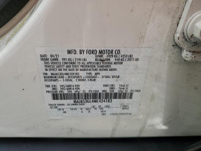 2021 Ford Ecosport Se VIN: MAJ6S3GL4MC424183 Lot: 60461154