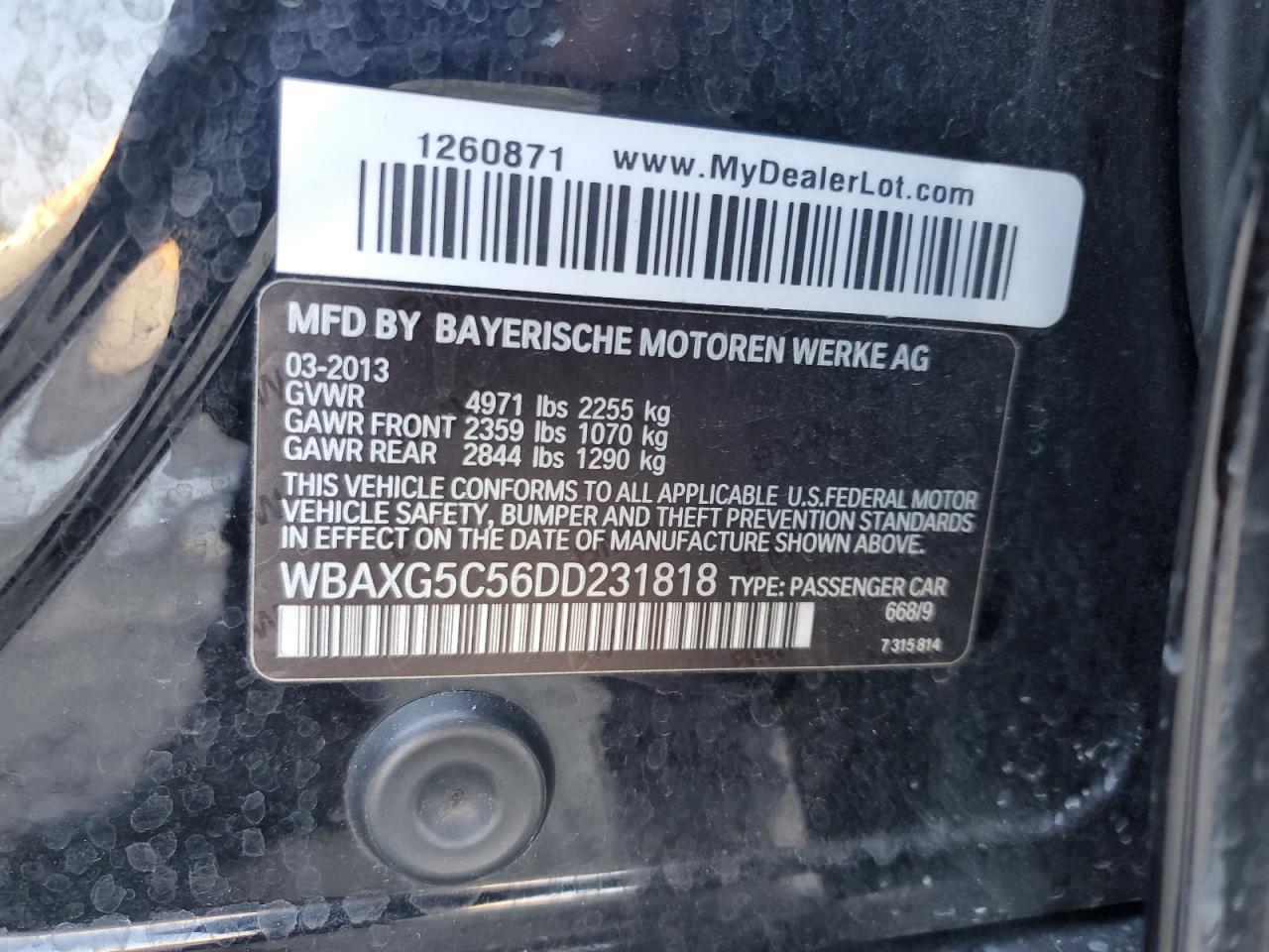 WBAXG5C56DD231818 2013 BMW 528 I