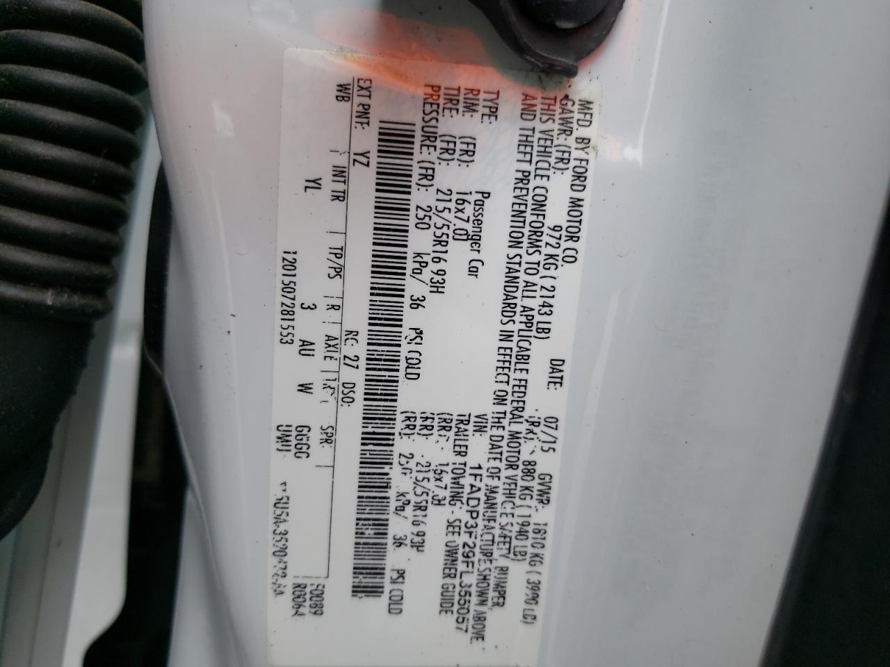 1FADP3F29FL355057 2015 Ford Focus Se