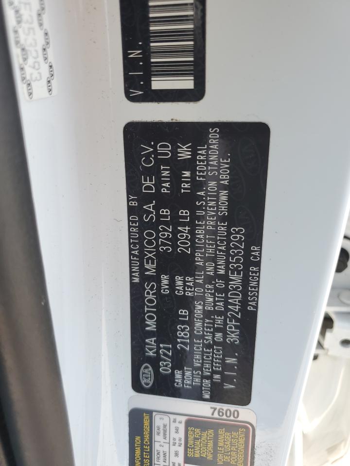 3KPF24AD3ME353293 2021 Kia Forte Fe