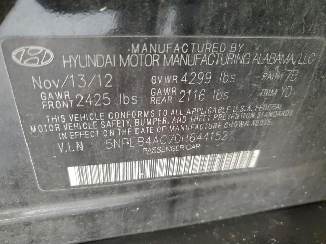 2013 Hyundai Sonata Gls VIN: 5NPEB4AC7DH644152 Lot: 59878884