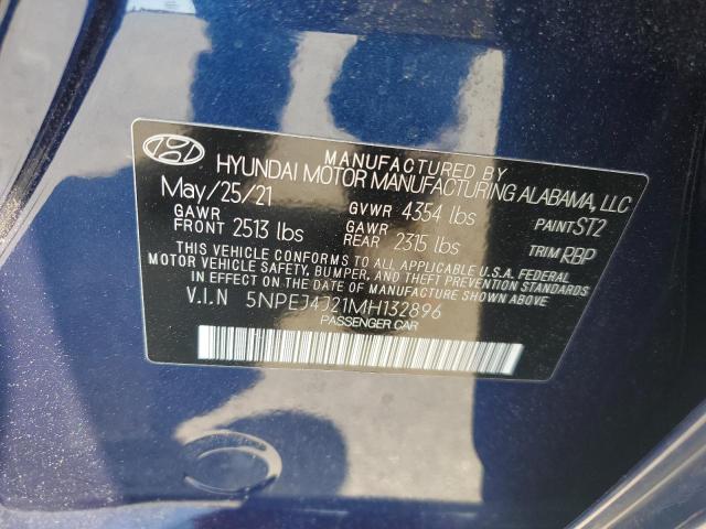 2021 Hyundai Sonata Sel Plus VIN: 5NPEJ4J21MH132896 Lot: 59092404