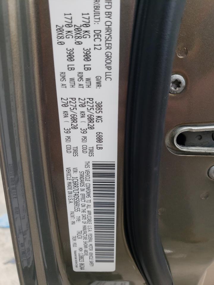 1C6RR7LT4DS569155 2013 Ram 1500 Slt