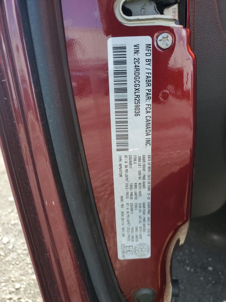 2C4RDGCGXLR259036 2020 Dodge Grand Caravan Sxt
