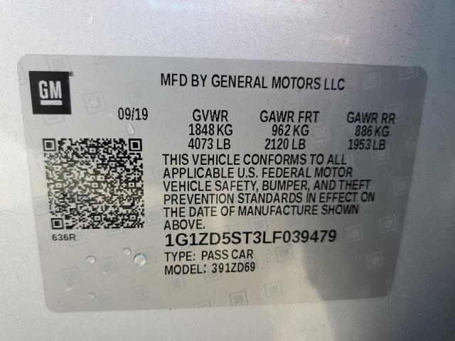 2020 Chevrolet Malibu Lt VIN: 1G1ZD5ST3LF039479 Lot: 60623654