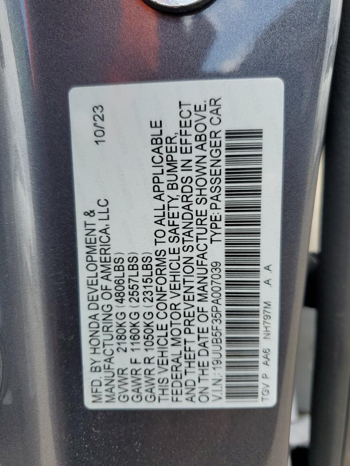19UUB5F35PA007039 2023 Acura Tlx