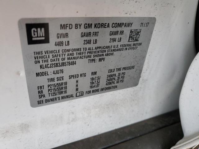 2018 Buick Encore Sport Touring VIN: KL4CJ2SB3JB578484 Lot: 58476264