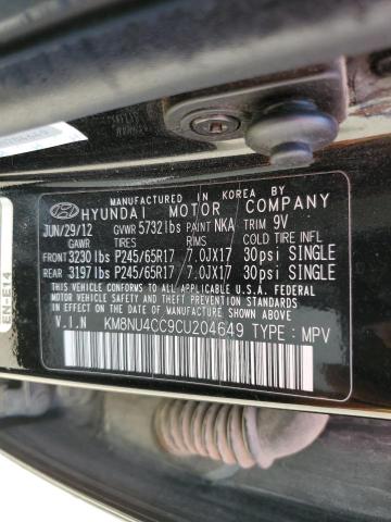 2012 Hyundai Veracruz Gls VIN: KM8NU4CC9CU204649 Lot: 58468794