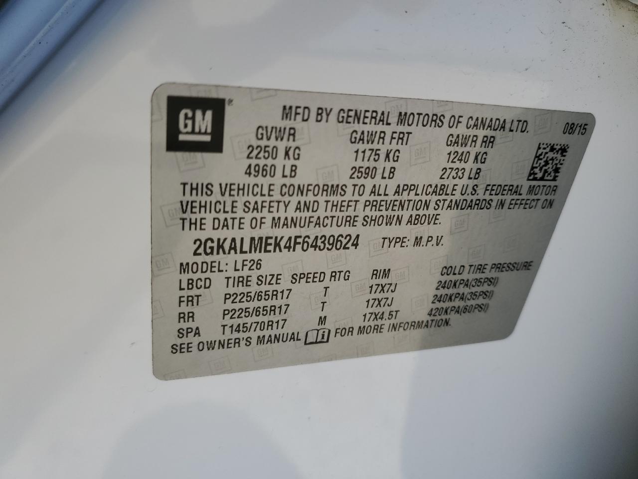 2GKALMEK4F6439624 2015 GMC Terrain Sle