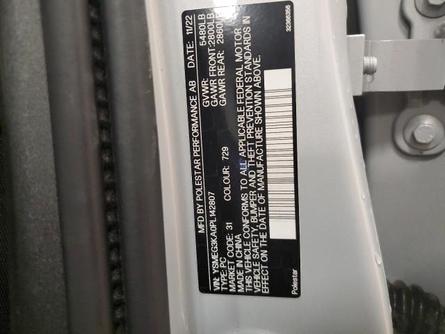 2023 Polestar 2 VIN: YSMEG3KA0PL142807 Lot: 57941394