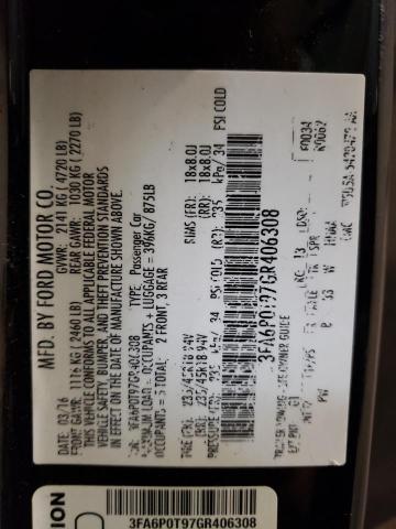 2016 Ford Fusion Se VIN: 3FA6P0T97GR406308 Lot: 58923104