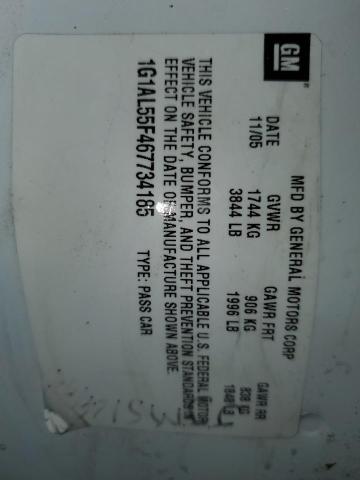 2006 Chevrolet Cobalt Lt VIN: 1G1AL55F467734185 Lot: 59997884