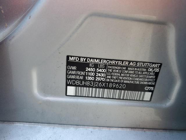 2006 Mercedes-Benz E 500 4Matic VIN: WDBUH83J26X189620 Lot: 58707834