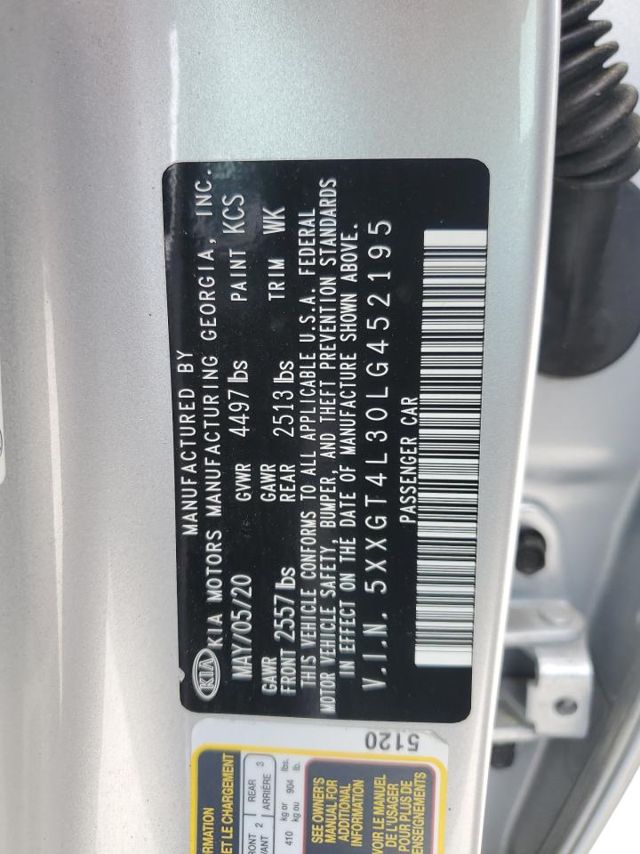 5XXGT4L30LG452195 2020 Kia Optima Lx