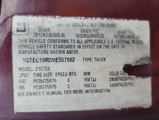 1997 GMC Sierra C1500 VIN: 1GTEC19R5VE557002 Lot: 60491244
