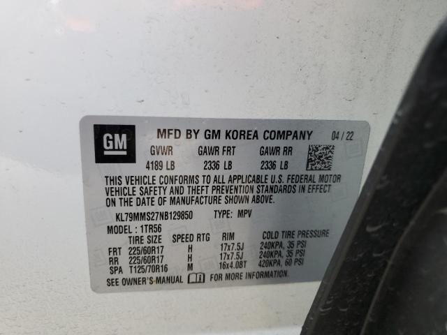 2022 Chevrolet Trailblazer Ls VIN: KL79MMS27NB129850 Lot: 59629504