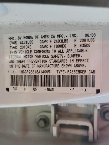 1HGCP26818A146951 2008 Honda Accord Exl