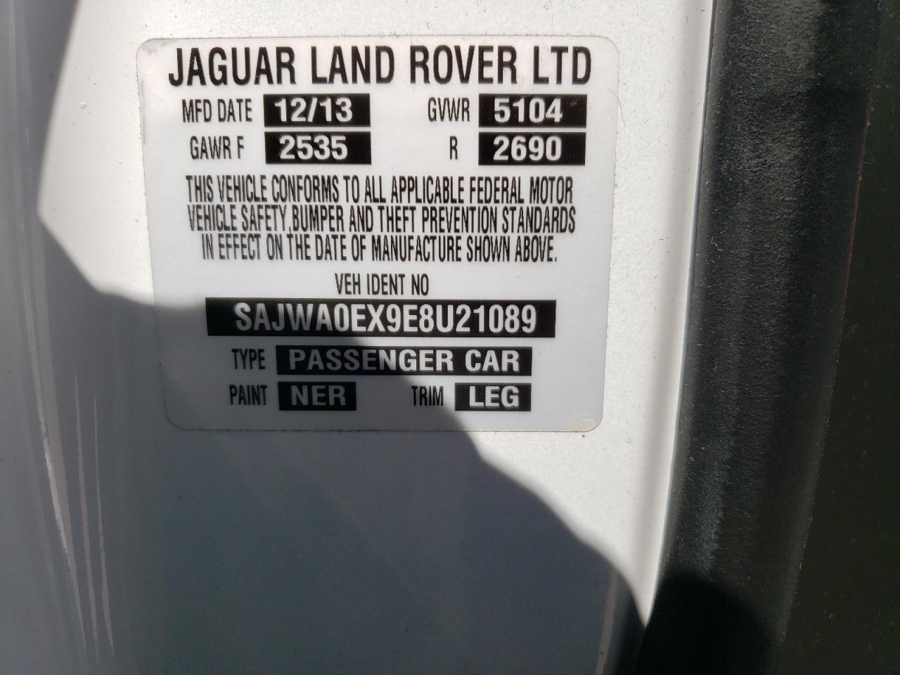 SAJWA0EX9E8U21089 2014 Jaguar Xf