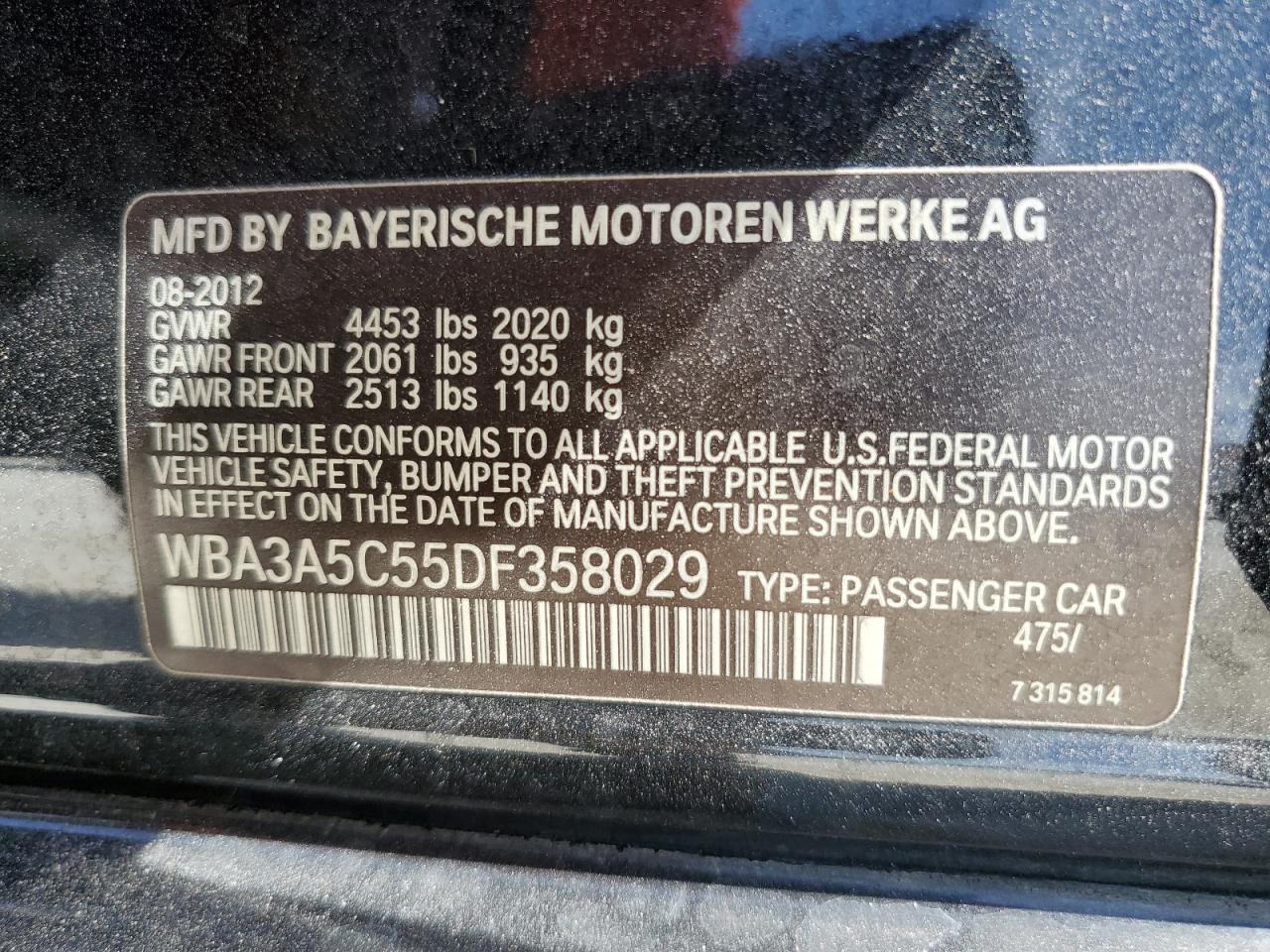 WBA3A5C55DF358029 2013 BMW 328 I