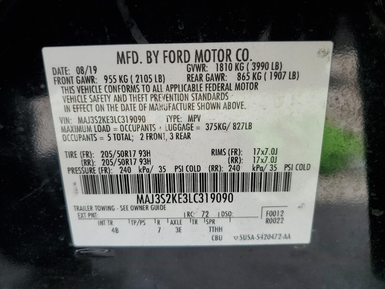 MAJ3S2KE3LC319090 2016 Ford Ecosport Titanium