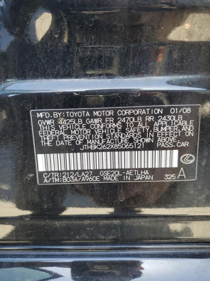 JTHBK262X85065121 2008 Lexus Is 250