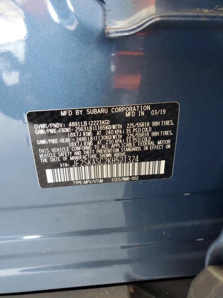 JF2SKASC2KH521324 2019 Subaru Forester Limited