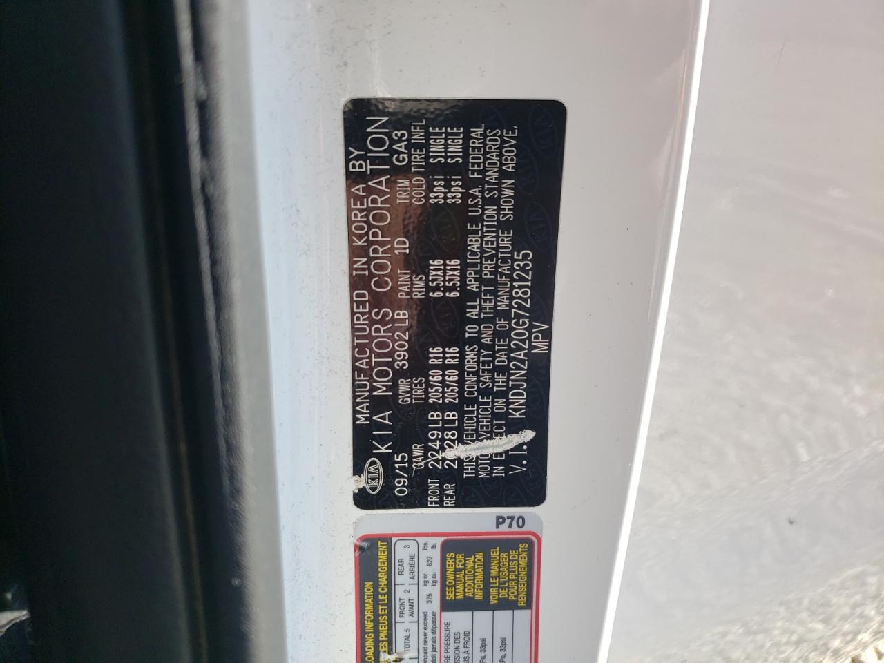 KNDJN2A20G7281235 2016 Kia Soul