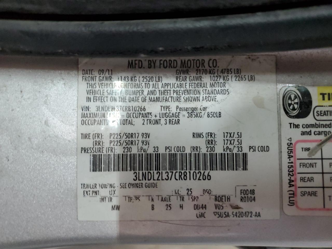 3LNDL2L37CR810266 2012 Lincoln Mkz Hybrid