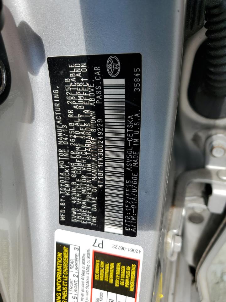 4T1BF1FK3DU249229 2013 Toyota Camry L