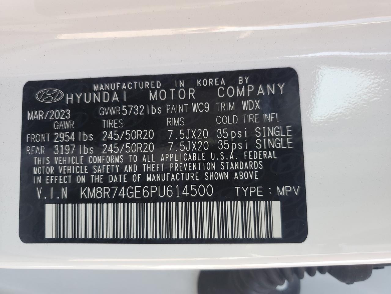 KM8R74GE6PU614500 2023 Hyundai Palisade Calligraphy